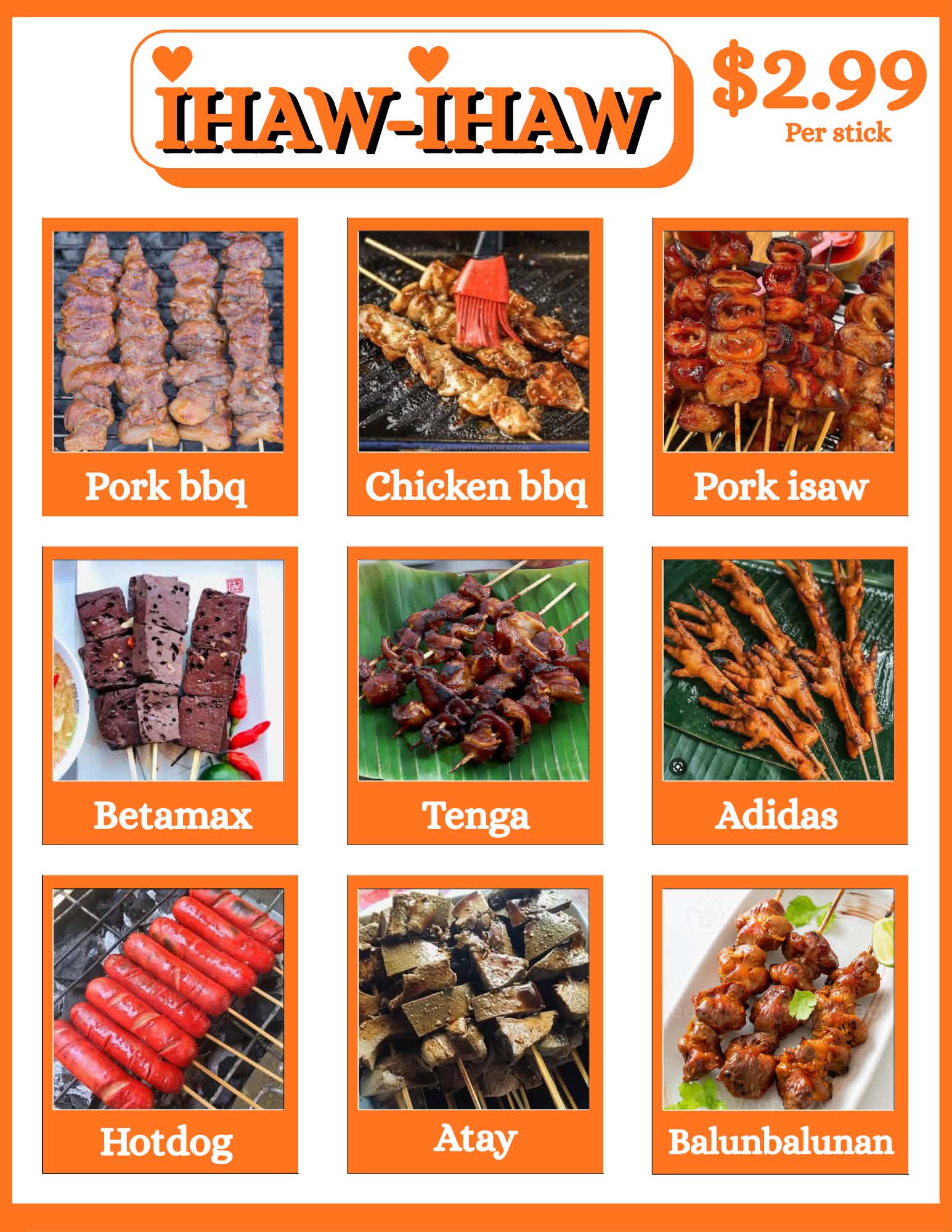 Ihaw-Ihaw menu